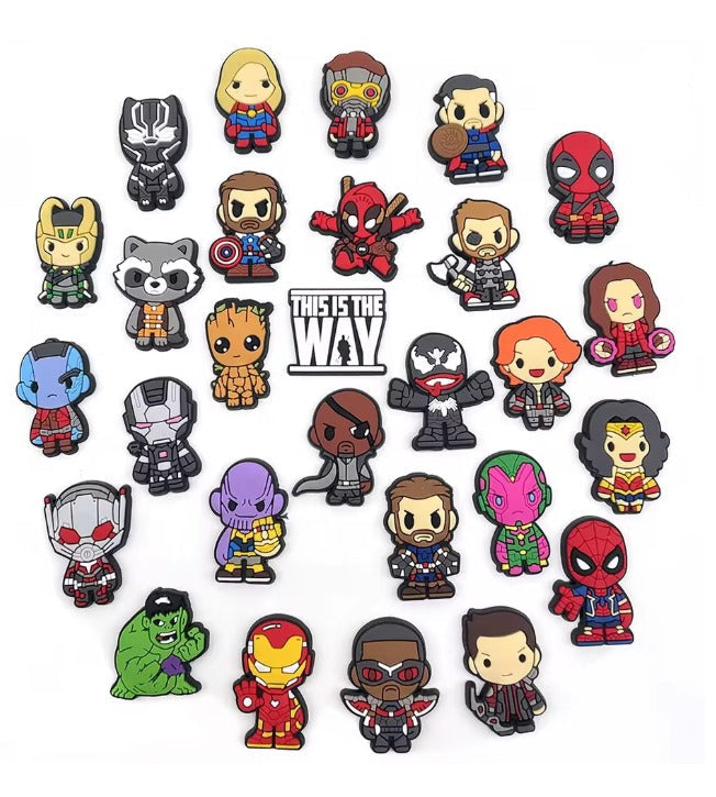 28-Piece Premium PVC Shoe Charm Marvel Set - For Custom Footwear