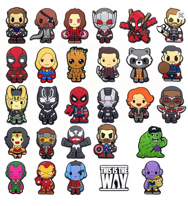 28-Piece Premium PVC Shoe Charm Marvel Set - For Custom Footwear