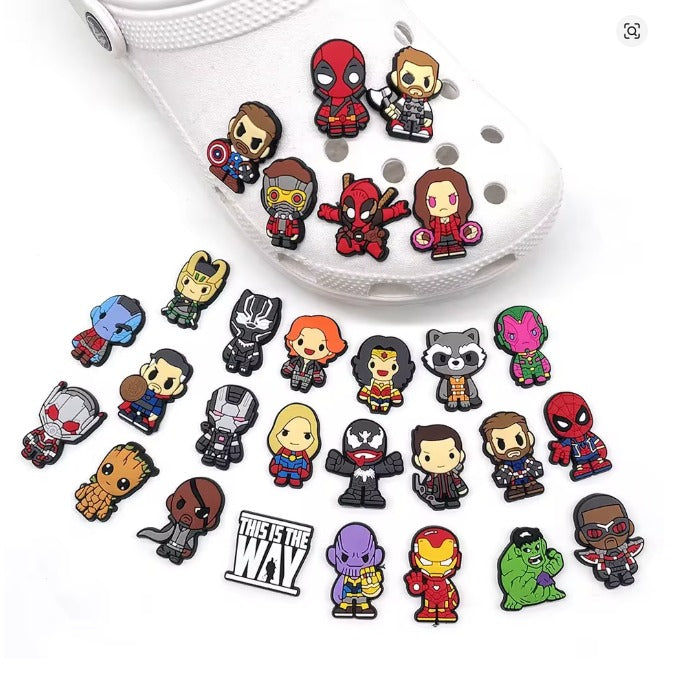 28-Piece Premium PVC Shoe Charm Marvel Set - For Custom Footwear