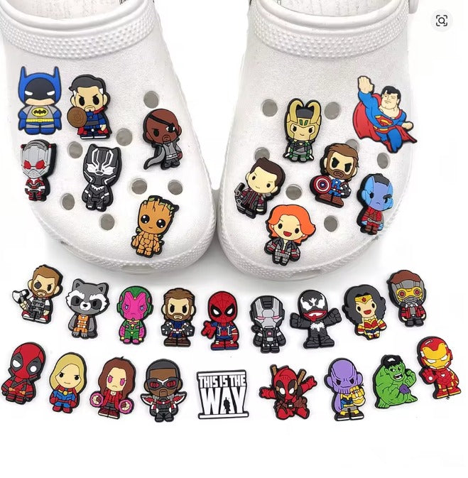 28-Piece Premium PVC Shoe Charm Marvel Set - For Custom Footwear