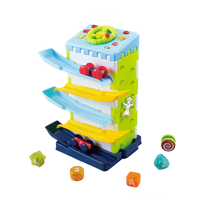 Educational Multi-Play Racetrack Activity House DIY Assemble Steering Wheel Racing Track Slot Toy