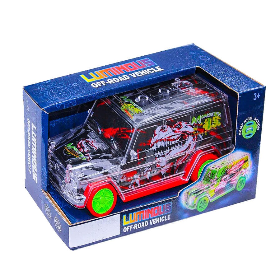 لعبة سيارة G-Class Bump and Go للطرق الوعرة مع موسيقى وإضاءة - أحمر