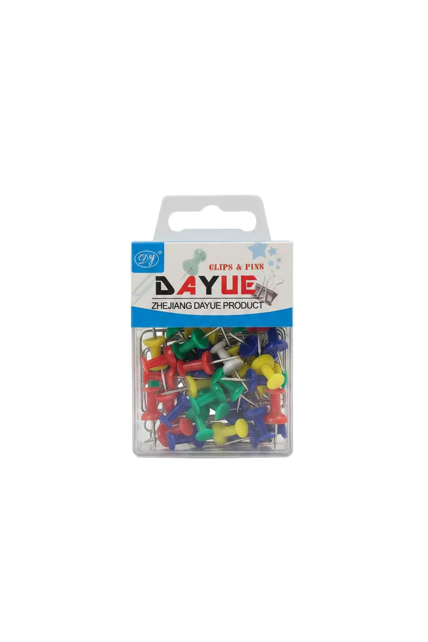 DAYUE Assorted Multi-Color Push Pins Set - 40 Pcs