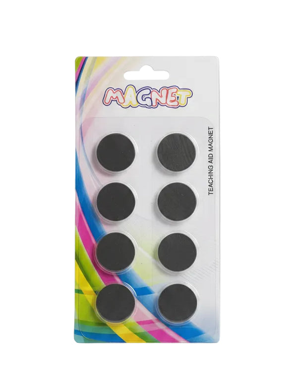 8-Piece Round Ferrite Disc Magnets Set – Black Ceramic Magnet Buttons for Whiteboards