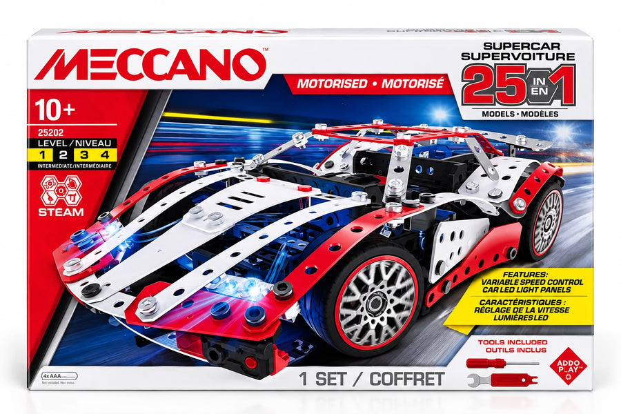 Spin Master Meccano - 25 in 1 Motorised Multi Model Set Super Car