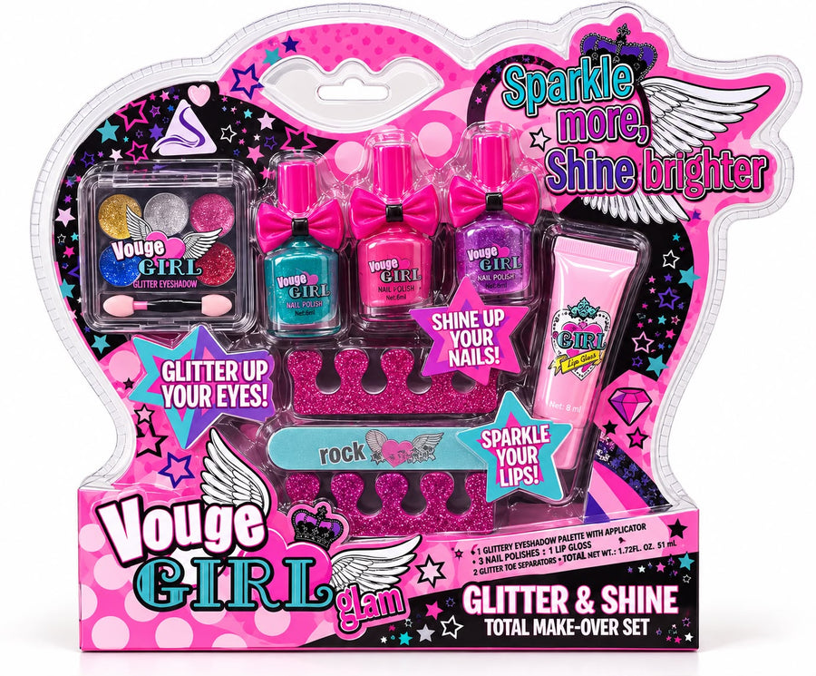 Vouge Girl Glam Glitter & Shine Total Make-Over Set