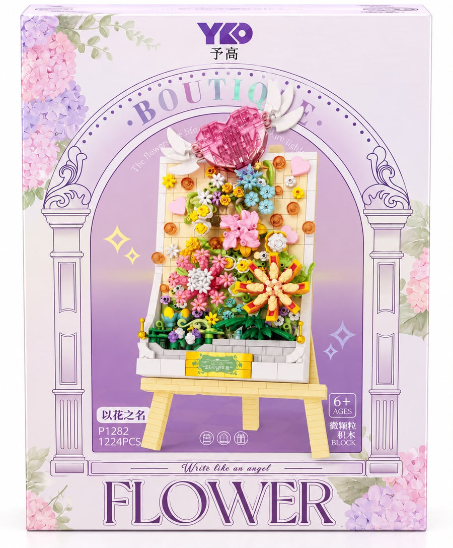 YKO Boutique Floral Easel Canvas Building Block Set 1224 PCS (P1282)