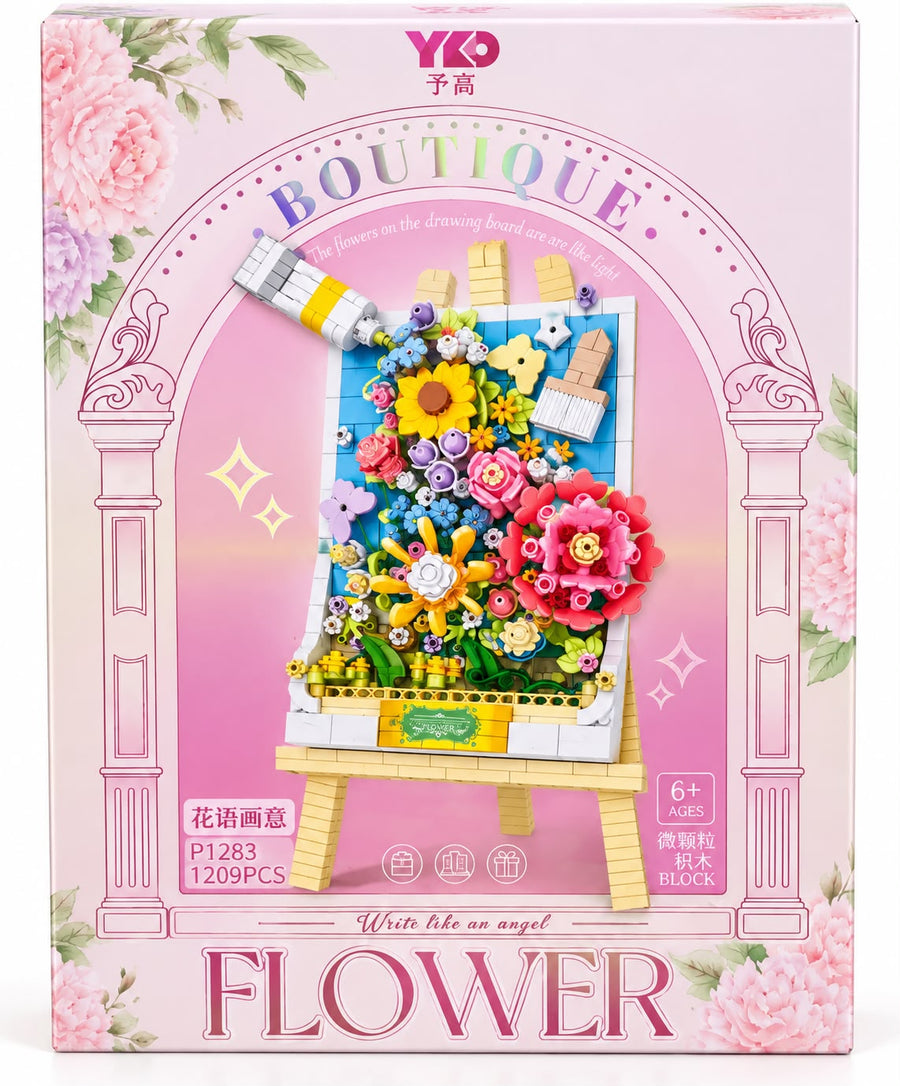 YKO Boutique Floral Canvas & Paintbrush Building Block Set 1209 PCS (P1283)