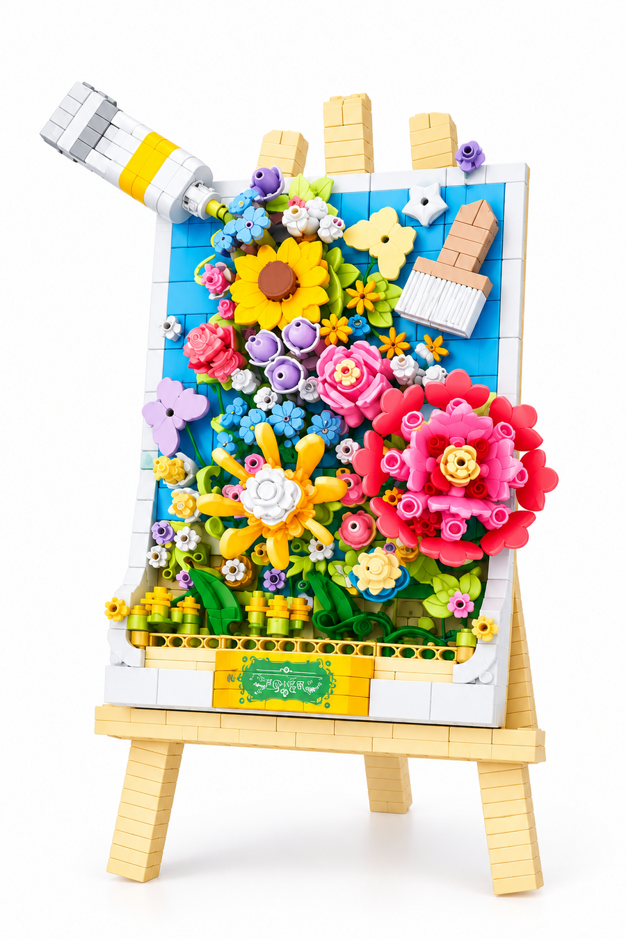 YKO Boutique Floral Canvas & Paintbrush Building Block Set 1209 PCS (P1283)