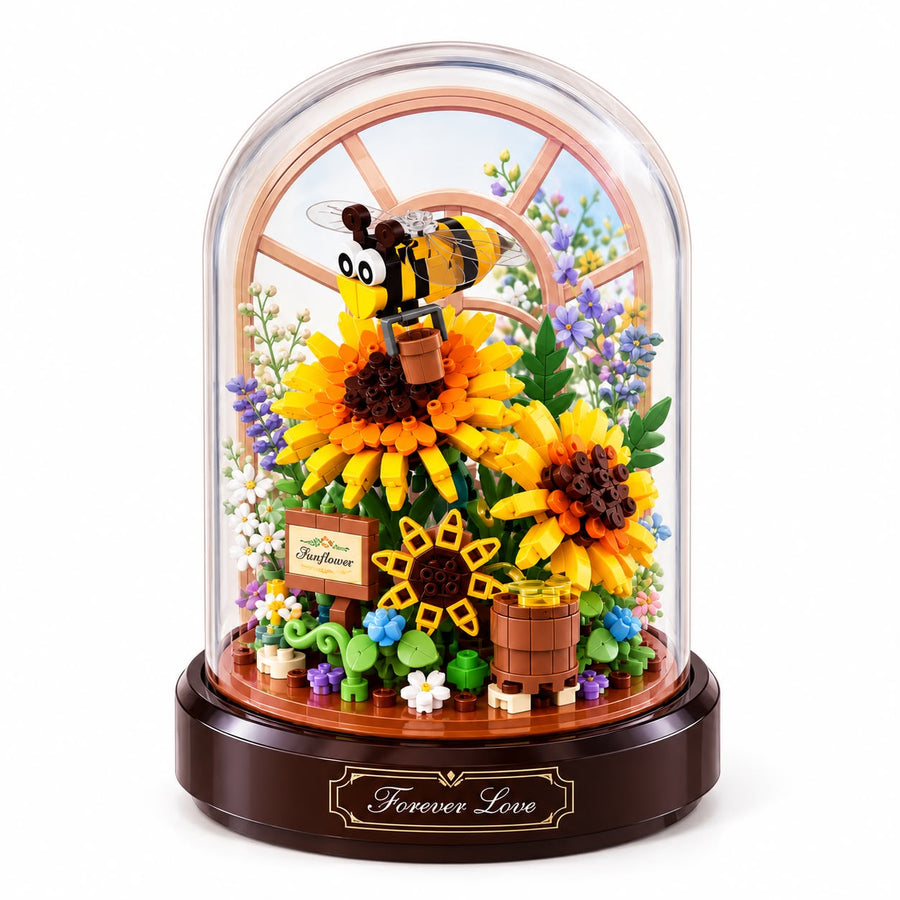 Boutique Bees Fly Around the Warbler Sunflower Dome Building Block Set (NO.P2280)
