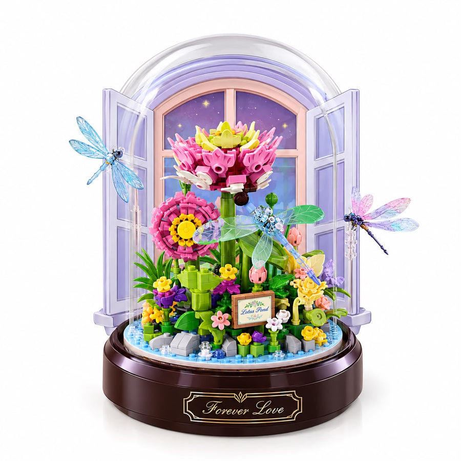 Boutique Summer in the Lotus Pond Display Dome Building Block Set (NO.P2282)