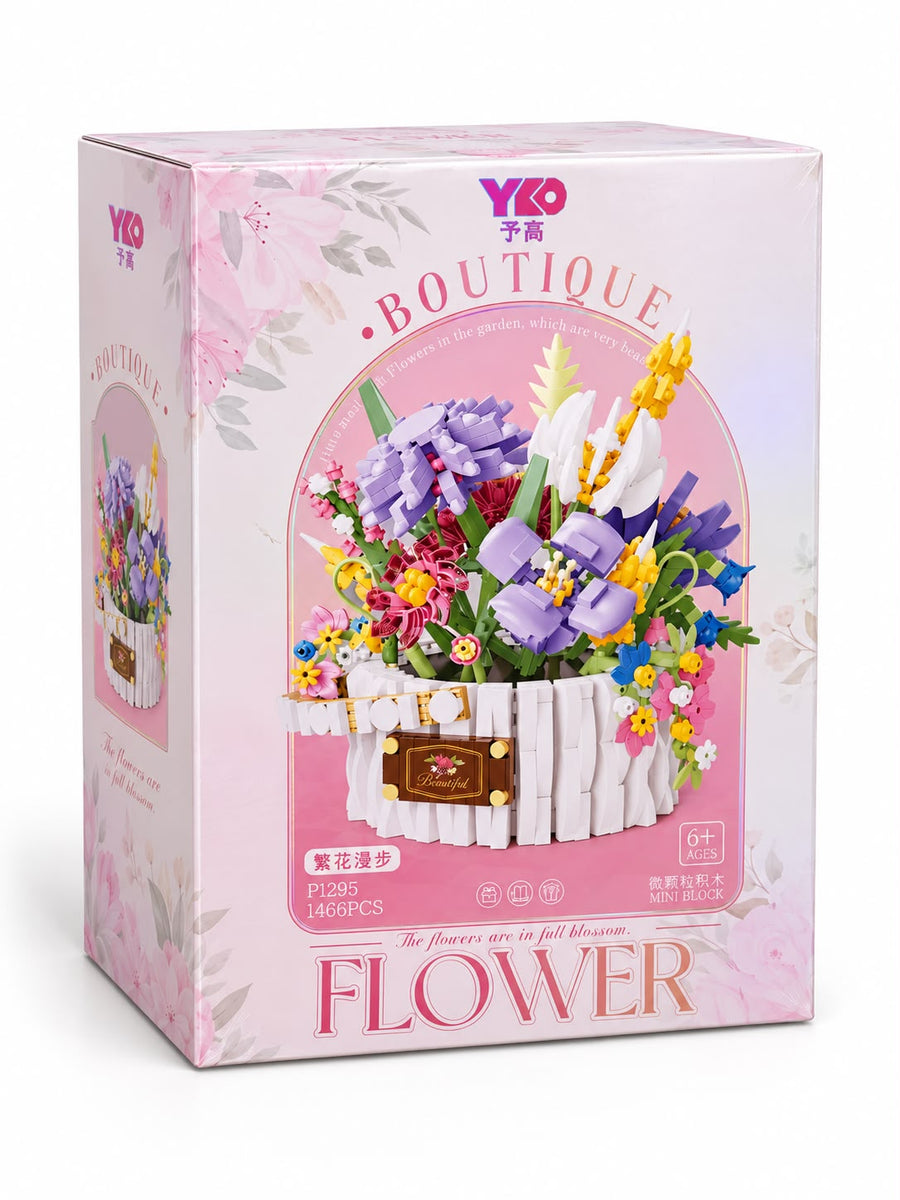 YKO Boutique Floral Garden Basket Building Block Set 1466 PCS (P1295)
