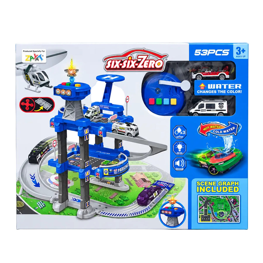 Police Rescue Garage & Adventure Track Playset For kids