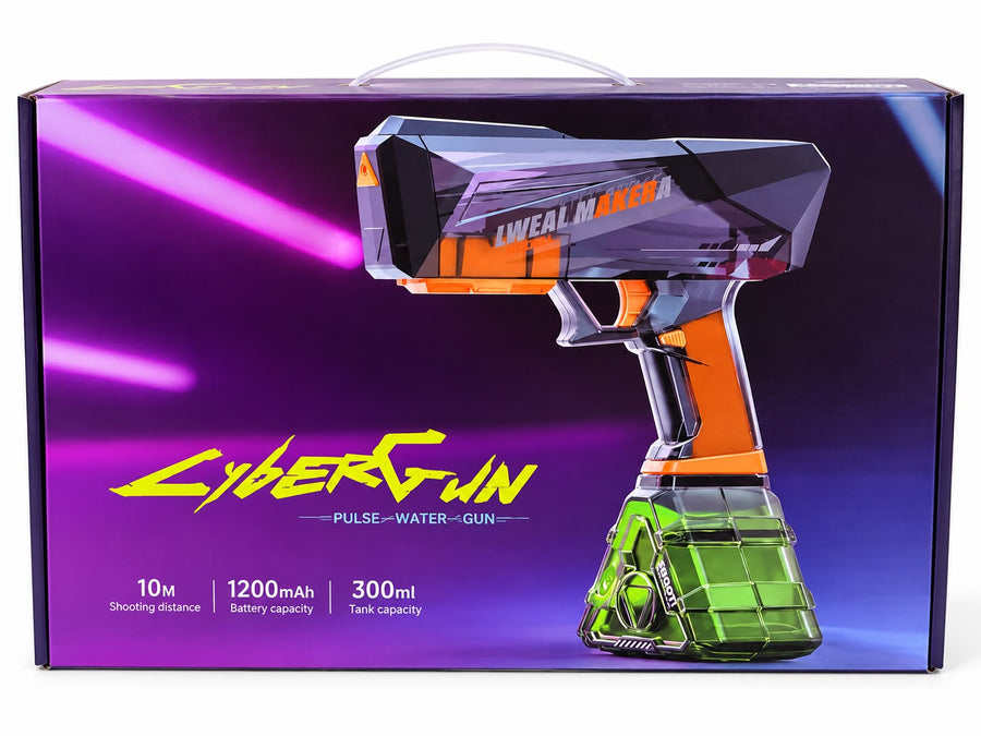 Cybergun Electric Pulse Water Gun Toy with 10M Shooting Distance, 1200mAh Battery, and 300ml Tank Capacity