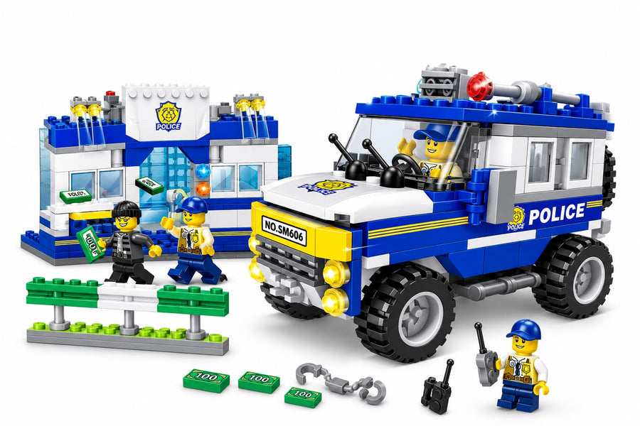 City Police 2-in-1 Building Block Set (172 Pieces, NO. SM606) - Ages 6+