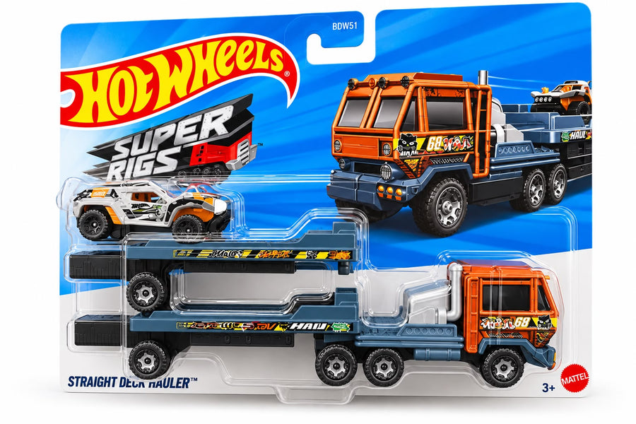 Hot Wheels Super Rigs Hauler & 1:64 Scale Toy Car - STRAIGHT FREIGHTIN