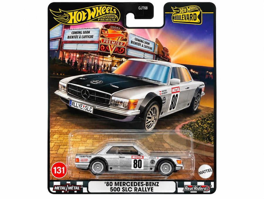 Hot Wheels Cars, Premium 1:64 Scale Die-Cast Car for Collectors -  '80 Mercedes-Benz 500 SLC RALLYE