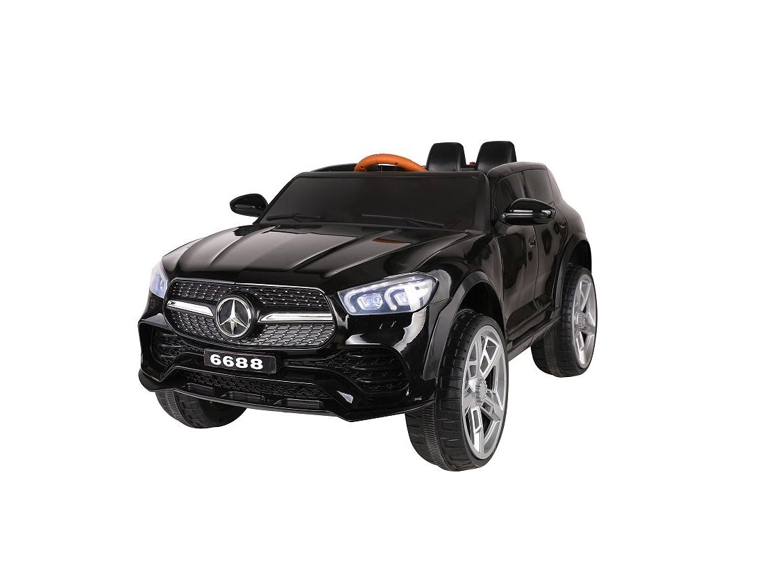 12V Electric Ride-On SUV Car for Kids with Remote Control, Bluetooth, USB, SD, and Leather Seat – Black