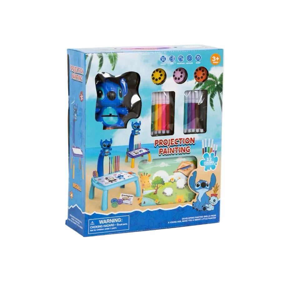 Stitch Projection Painting Table Playset – Kids Educational Tracing Desk with Music & Markers for Ages 3+