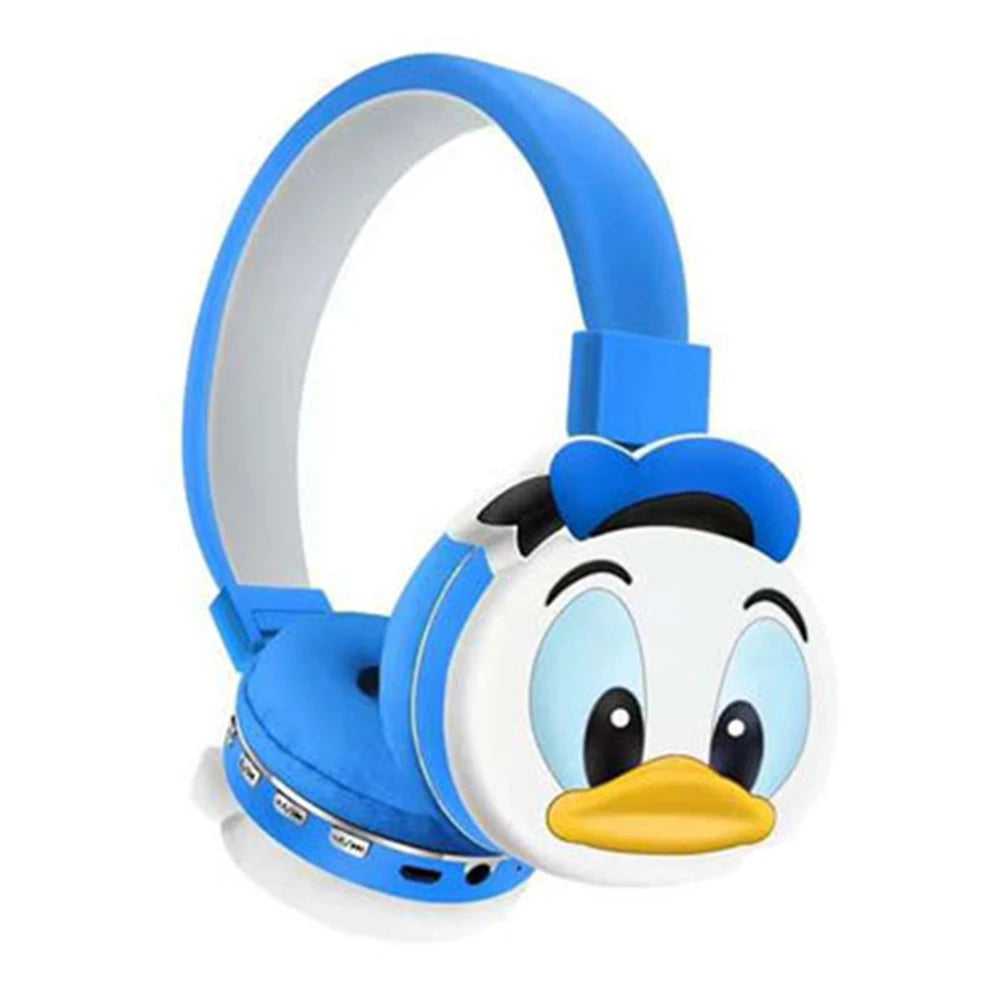 Wireless Bluetooth Headset Cartoon Lovely Pattern Stereo Foldable Earphone Online Class Headset With Microphone - Blue