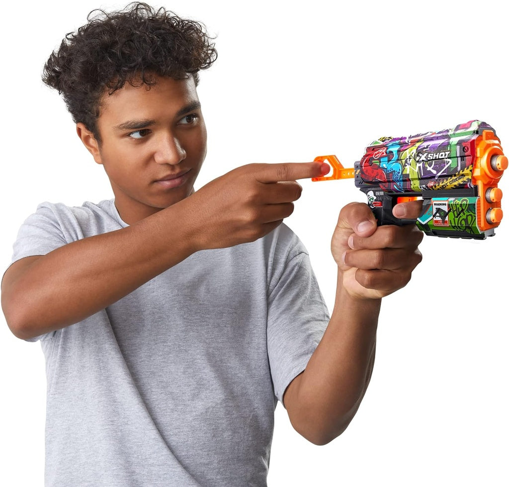 ZURU X-SHOT Blaster Skins Flux With 8 Darts - Game Over