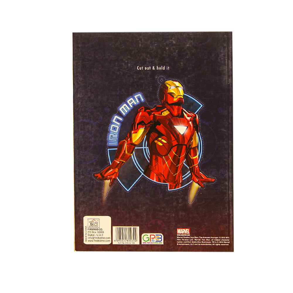 Marvel Studios Iron Man THE ARMORED AVENGER Game , Puzzle & Coloring Book 32 Pages