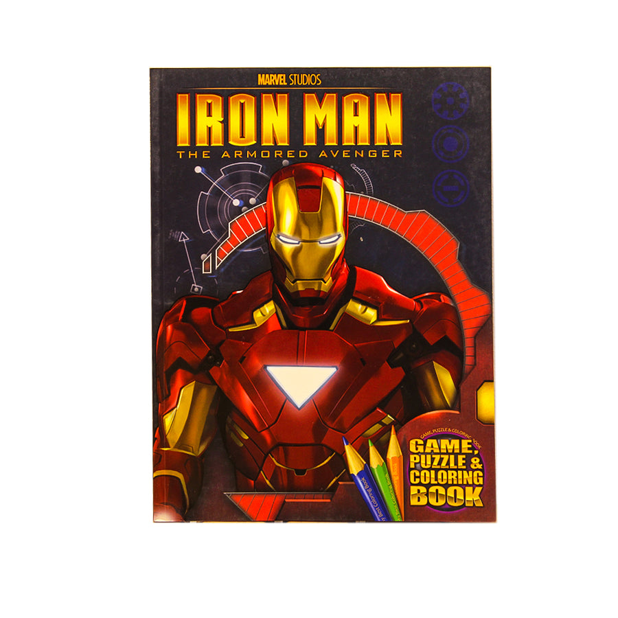 Marvel Studios Iron Man THE ARMORED AVENGER Game , Puzzle & Coloring Book 32 Pages
