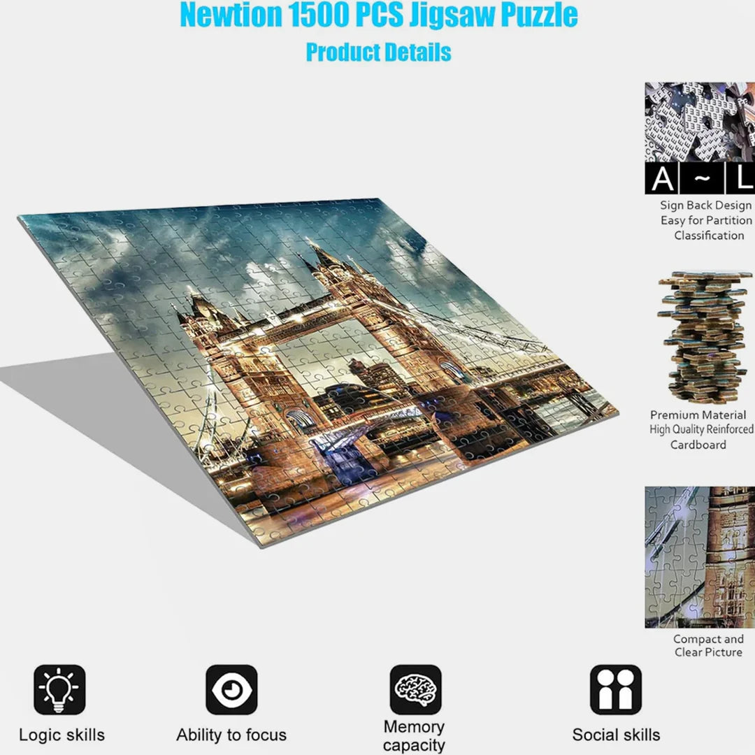 أحجيات الصور المقطوعة (١٥٠٠ قطعة) للكبار - أحجيات جسر لندن