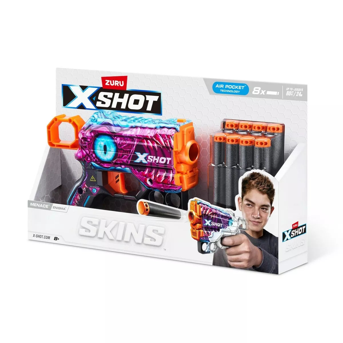 زورو إكس شوت، قاذف مسدس صغير، جلود، تهديد، مع 8 رصاصات - حقد 