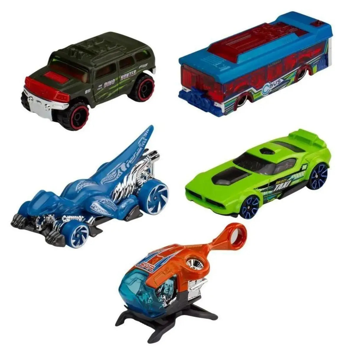 Hot wheels City , Set of Hot wheels city 5 Pack In 1:64 scale - Style 2