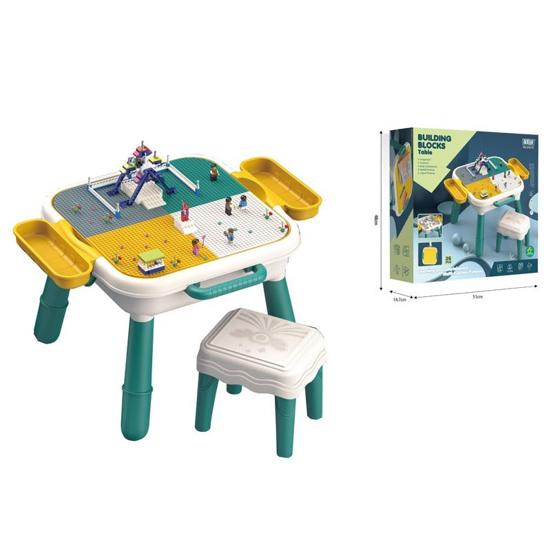 Building Blocks Activity Table with Stool – 29 Pieces Educational Playset