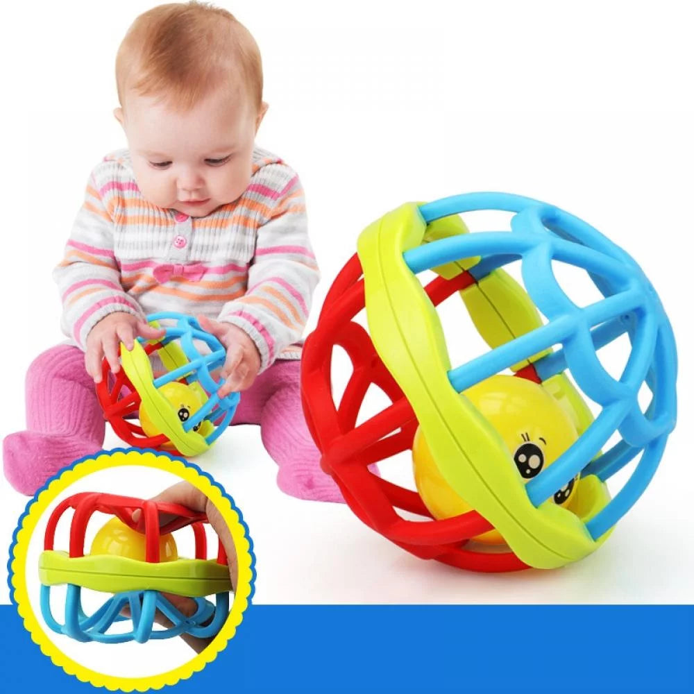 لعبة خشخشة بلاستيكية مهدئة للأطفال حديثي الولادة من عمر 0 إلى 6 أشهر، ألغاز تعليمية مبكرة، كرة يد تجذب انتباه الأطفال