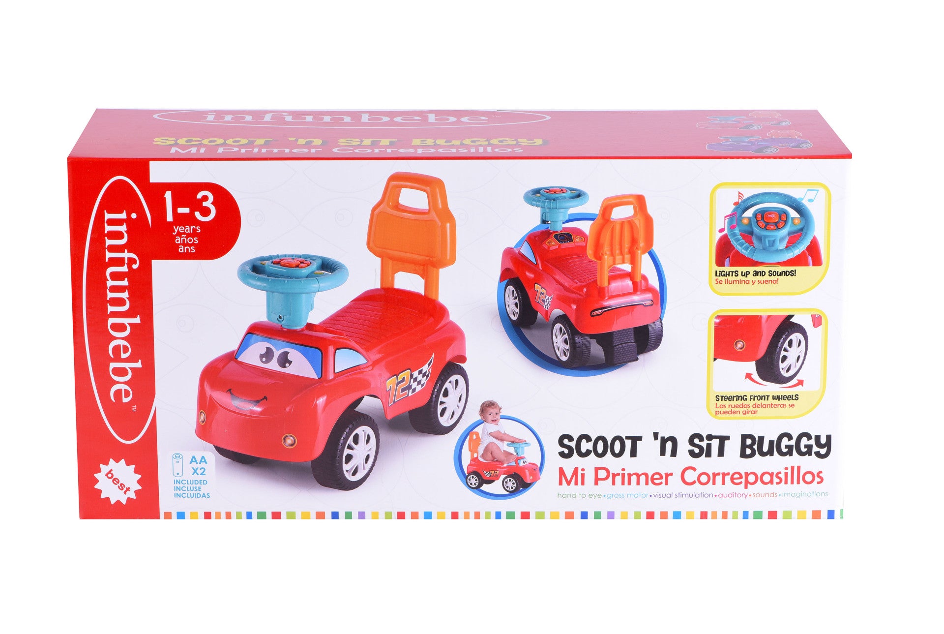 Infunbebe Baby Ride-On Car 50cm – Interactive Toy for Toddlers