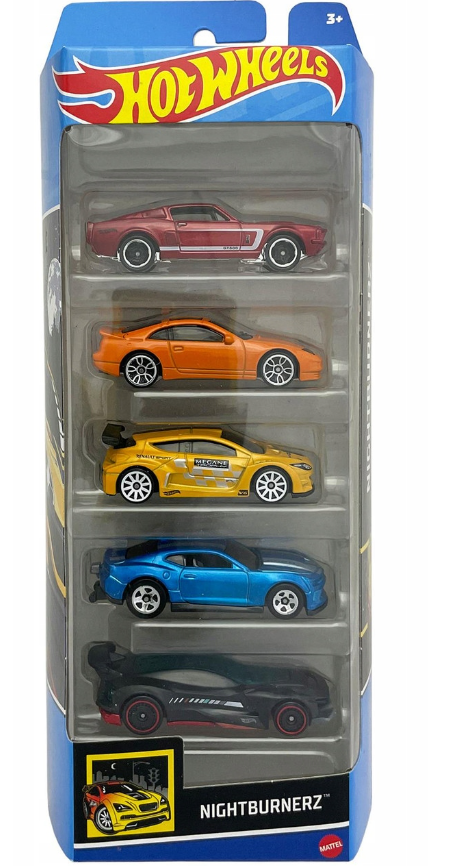 Hot wheels nightburnerz , Set of Hot wheels 5 Pack In 1:64 scale