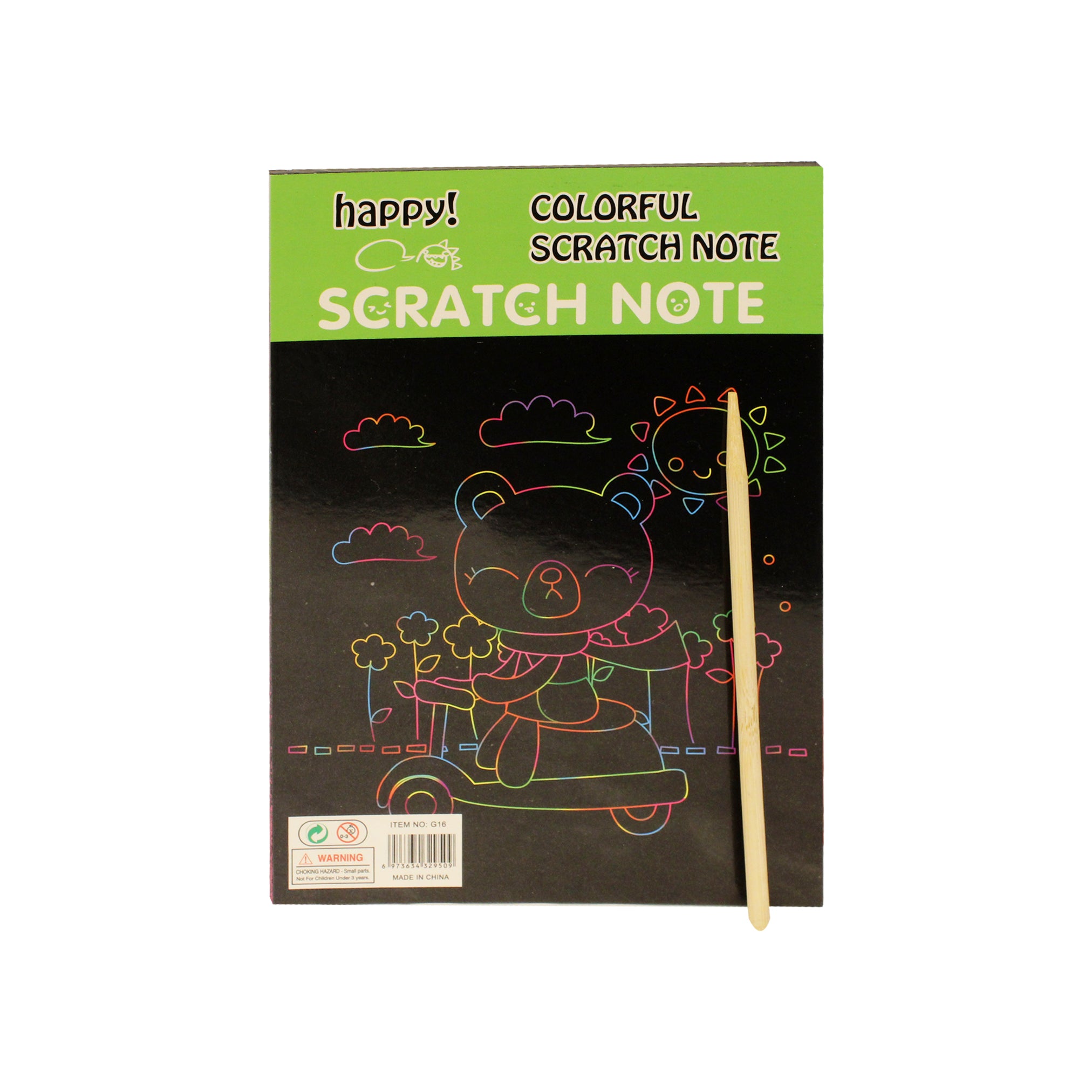 Happy! Colorful Scratch Note Bear G16