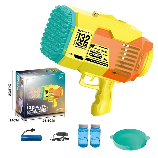 Electric Bubble Machine 132 Holes Bubble Rocket