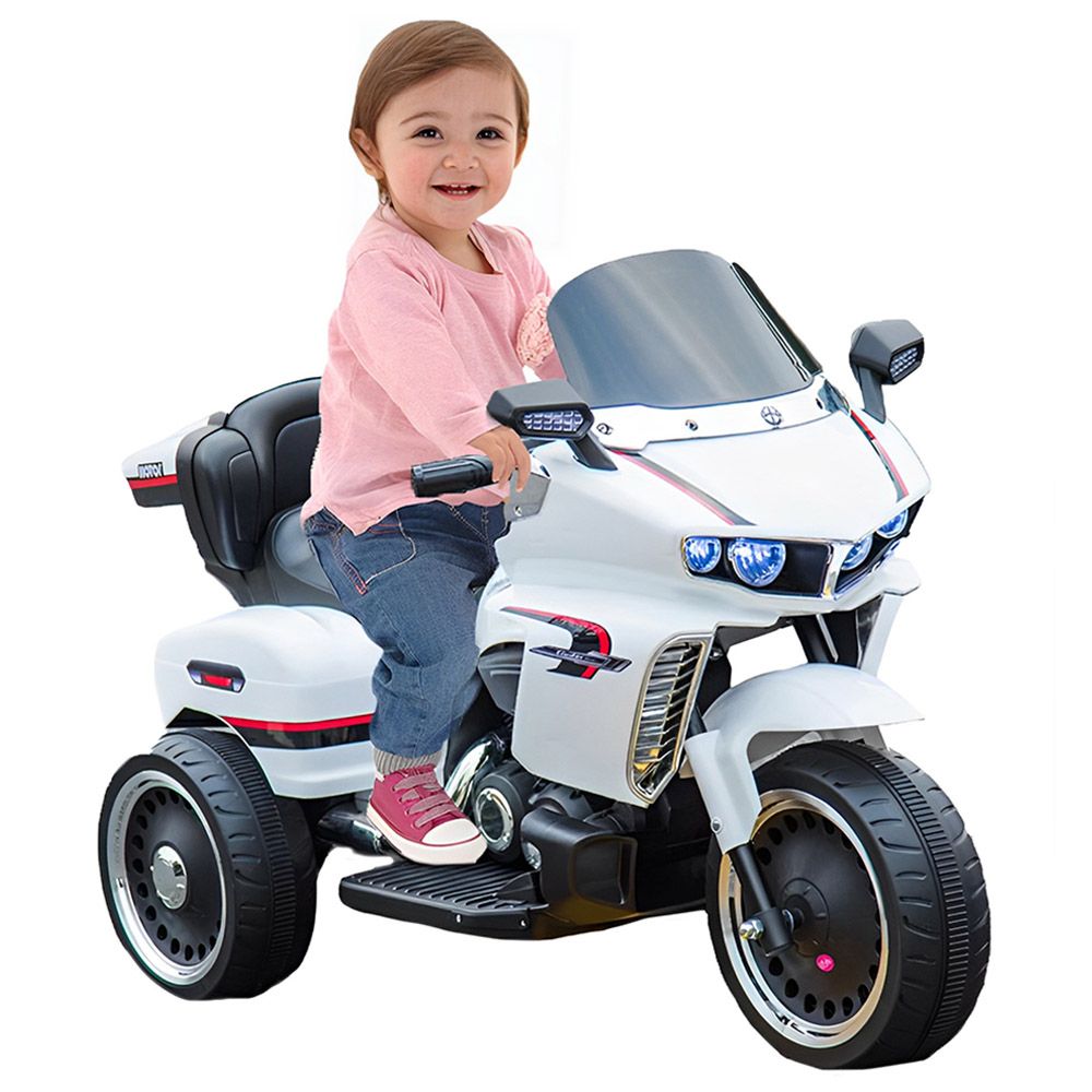 12V Dual-Motor Electric Ride-On Car for Kids – 380W×2, Bluetooth, LED Lights, Music & Leather Seat with Oversized Trunk- White