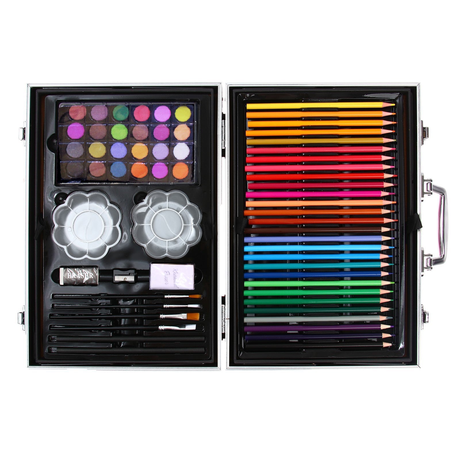 Drawing set with paints in an aluminum case Princess