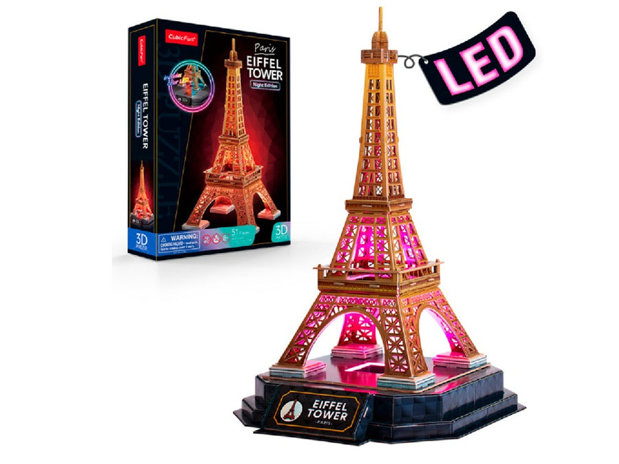 CubicFun Night Edition Eiffel Tower 3D Puzzles 23.2 × 25 × 37cm  51 pcs