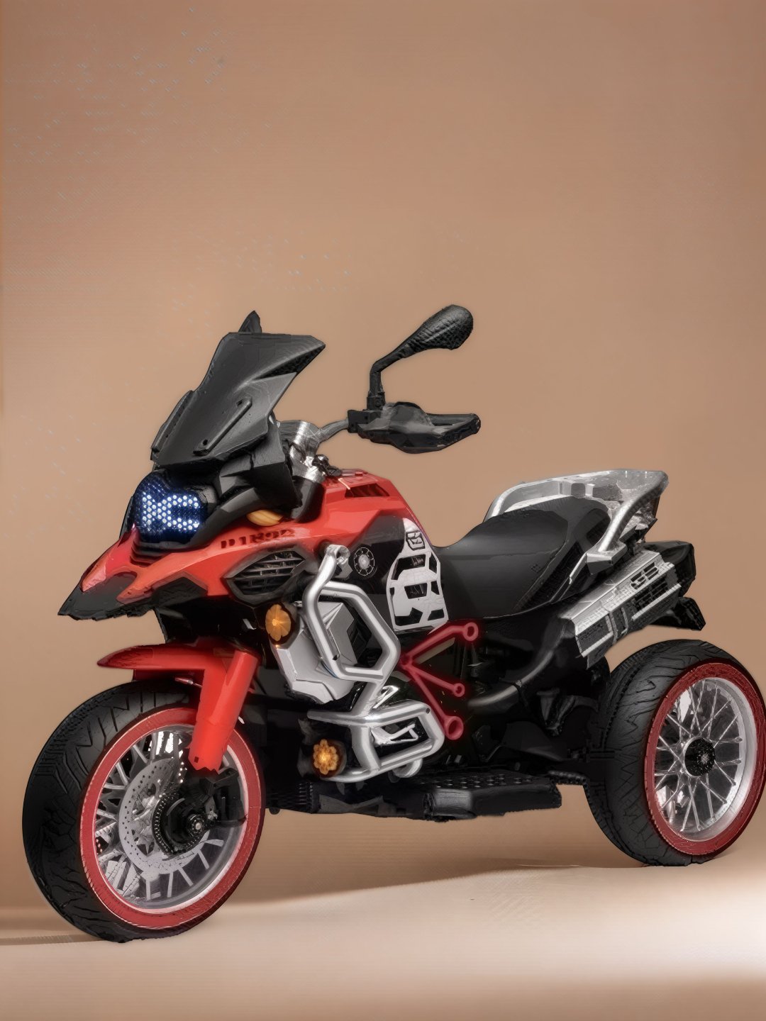 12V Ride-On Electric Motorbike with Dual 550W Motors & 10AH Battery , large size for kids – Red