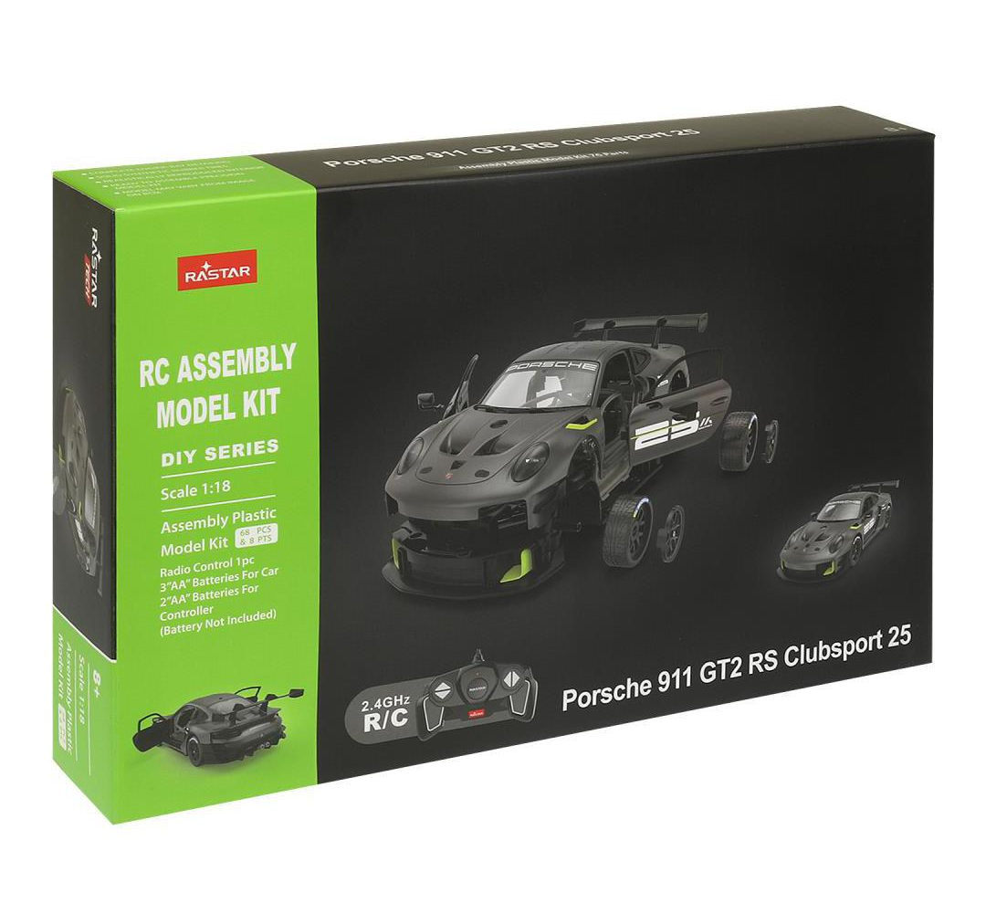 Rastar R/C Car Porsche 911 GT2 RS Clubsport 25 Building kit 1:18 Grey