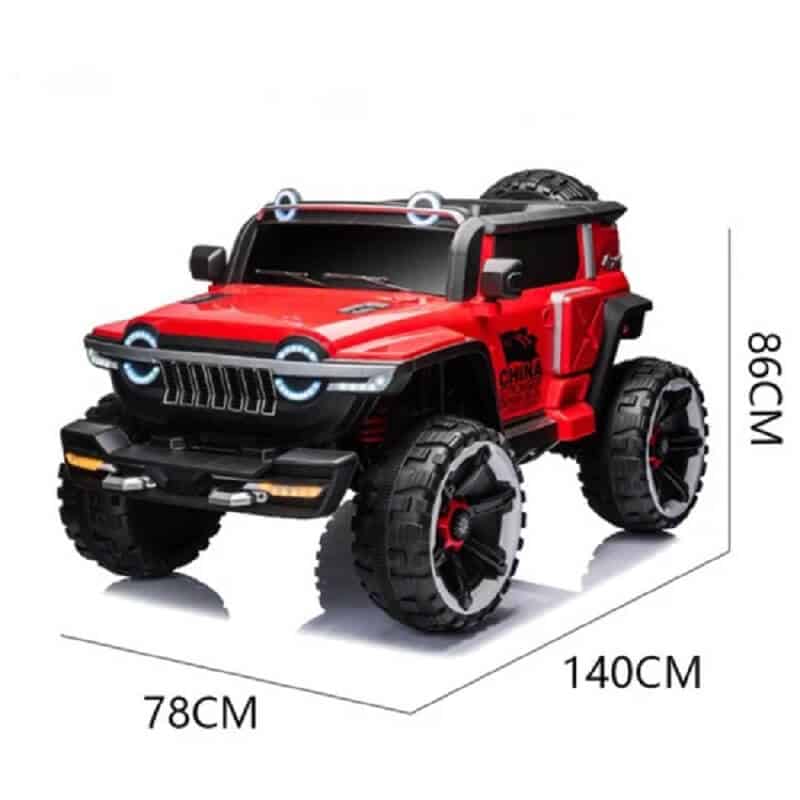 Children’s 4x4 Electric Ride-On Off-Road Jeep – Premium Design with LED Lighting and All-Terrain Wheels - Red