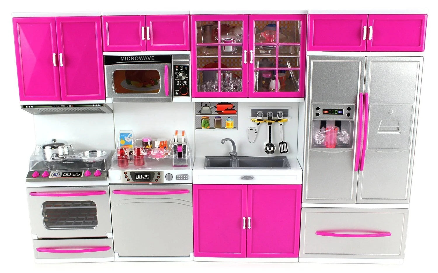 My Modern Kitchen Full Deluxe Kit Battery Operated Toy Doll Kitchen Playset