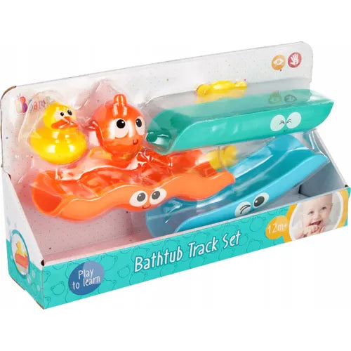 Bam Bam Bathtub Track Set with Duck & Octopus Colors May Vary