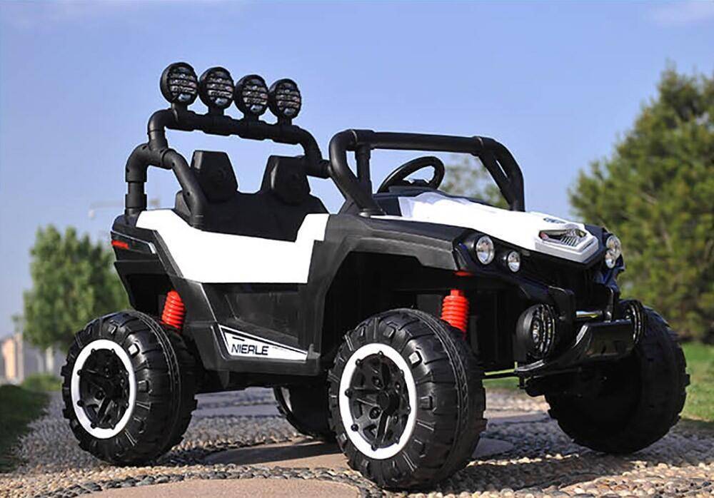 12V Kids Ride-On Car with 4×540W Motors – 2.4G Remote, Dual Speed, Four-Wheel Shock & Handle –  White