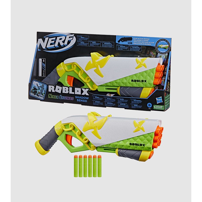 Nerf 01322100 Roblox Ninja Legends: Shadow Sensei Dart Blaster, Code to Redeem Exclusive Virtual Item, 6 Elite Darts