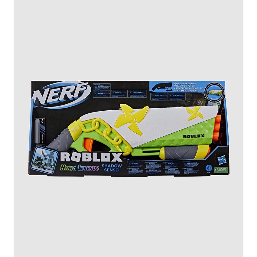 Nerf 01322100 Roblox Ninja Legends: Shadow Sensei Dart Blaster, Code to Redeem Exclusive Virtual Item, 6 Elite Darts