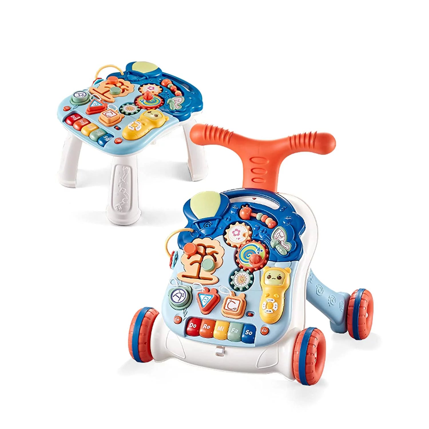 Baby Walker Sit-to-Stand Learning Walker Baby Walker, Entertainment Table Lights & Sounds, Music, Phone, Steering Wheel