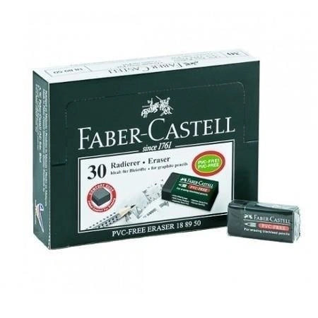 Faber-Castell Eraser Pack of 30 PVC Free Black