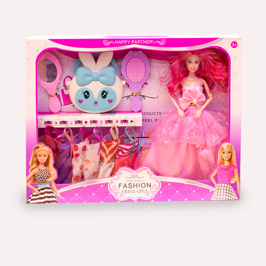 Fashion Charm Girls Doll with Outfits and Accessories